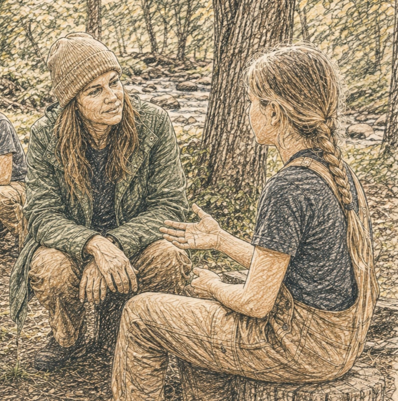 Teacher guide working alongside a student